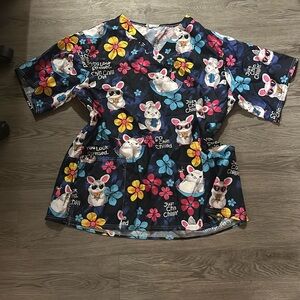 Summer Chinchilla Scrub Top 🍹